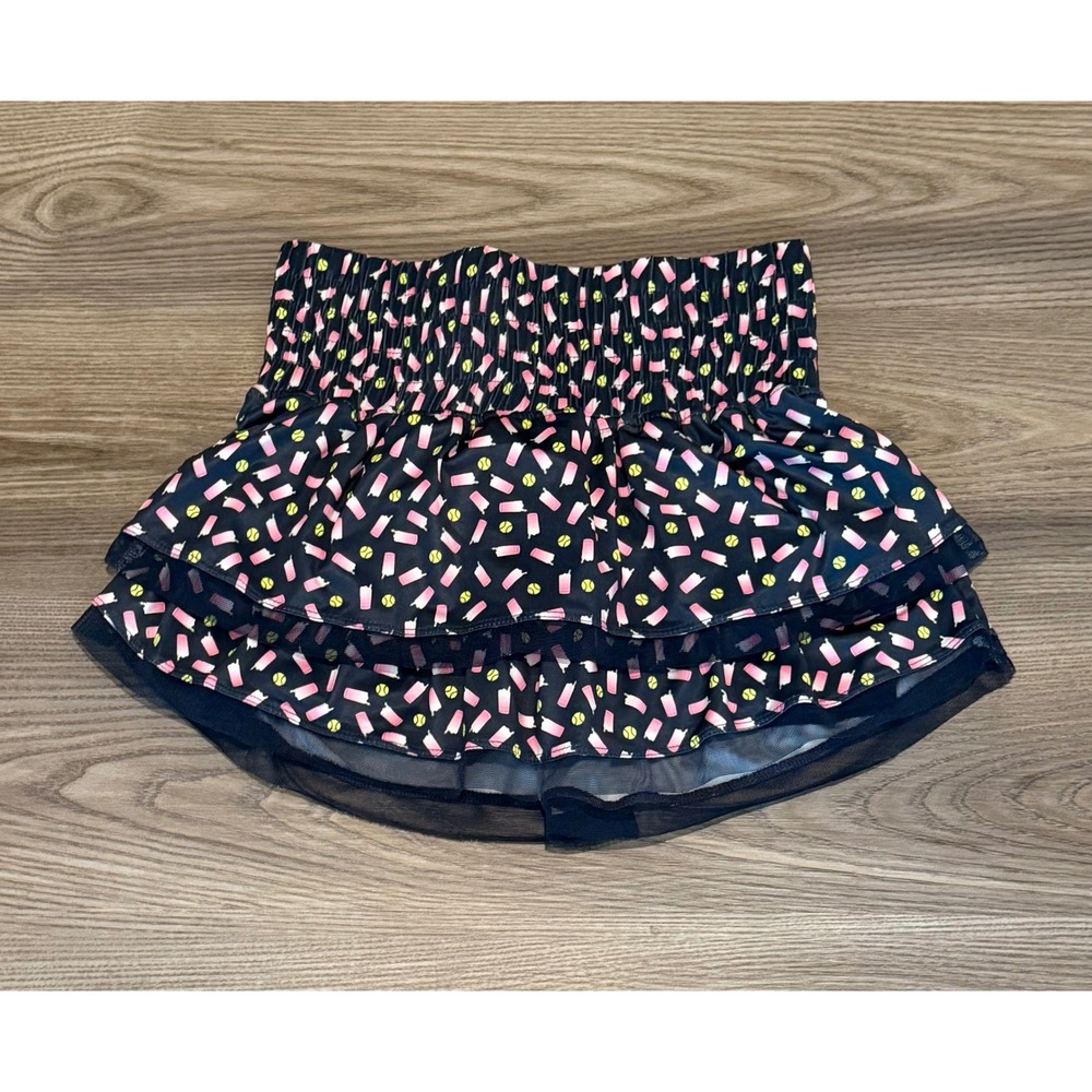 Lucky in Love size XS Tennis Skort Vaportex Navy Pink Popsicle Ruffle Skirt NWT